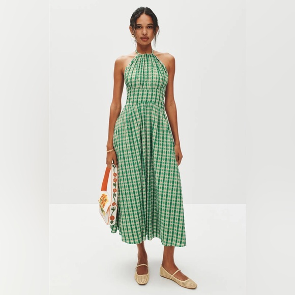 polo halter dress ASTR the Label | Ginny Plaid Halter Midi Dress in Blue Plaid main image 0